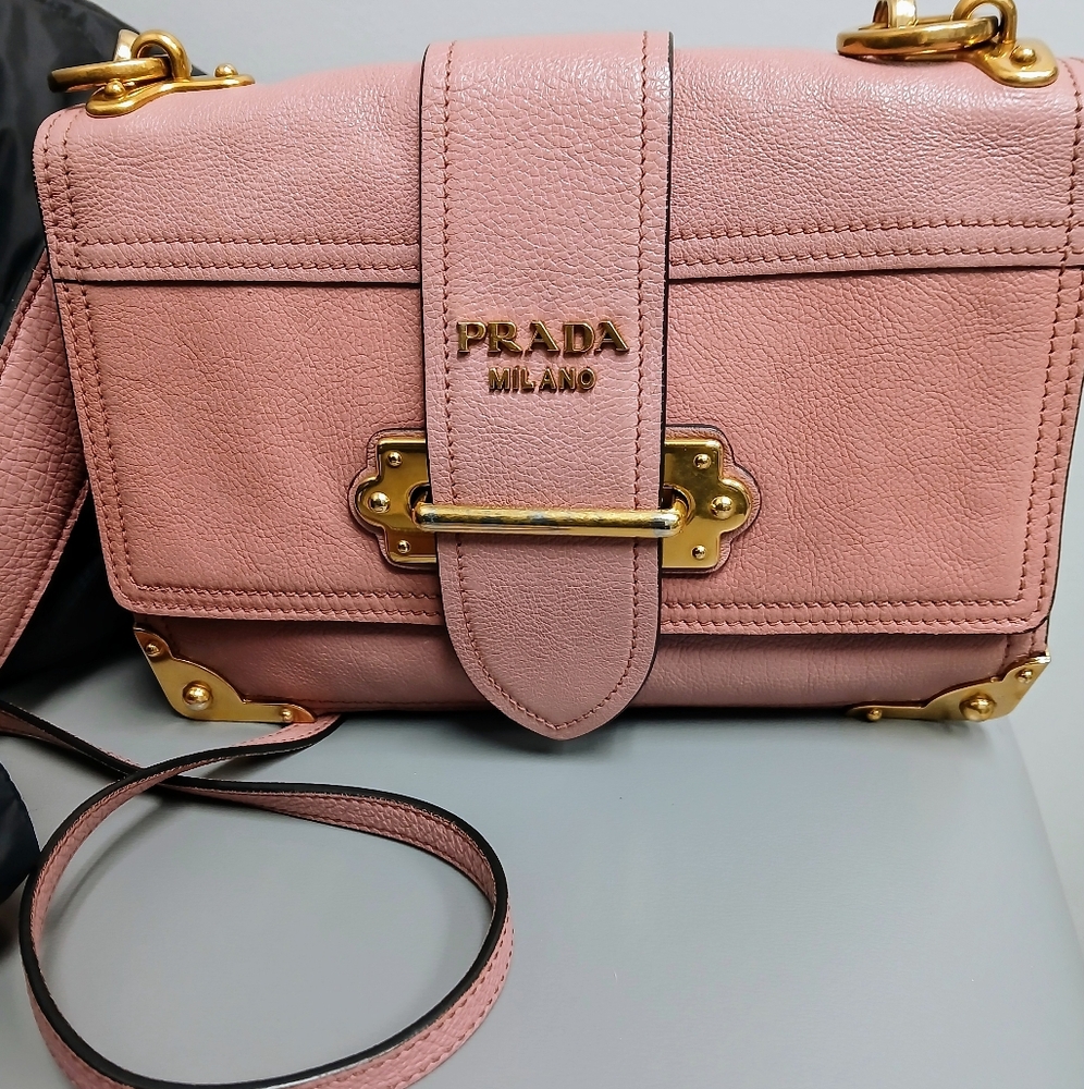 Prada Pink Crossbody Bag with Gold Accents